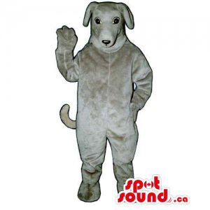 All Customised Light Grey Dog Mascot With Space For Logos