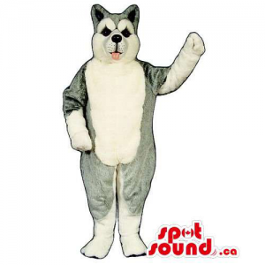 Customised Grey And White Husky Breed Dog Mascot