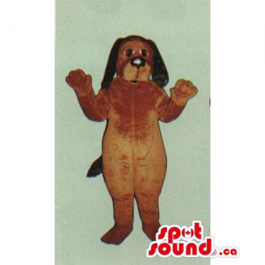 Customised Brown Dog Pet Plush Mascot With Long Black Ears