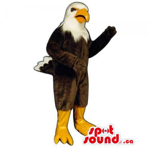 Customised Gallant American Eagle Mascot With Yellow Beak