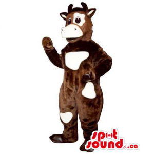 Customised Cow Mascot In Brown With White Spots