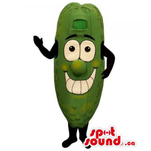 Mascota Pepino Verde De Felpa Con Sonrisa Personalizable