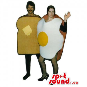 Customised Couple Sandwich And Fried Egg Mascot Or Costume