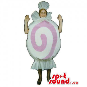 Customised White Sweet Candy Mascot Or Adult Costume