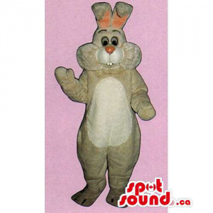 All Beige Rabbit Mascot...