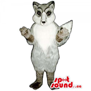 Customised White And Grey Fox Wildlife Animal Mascot