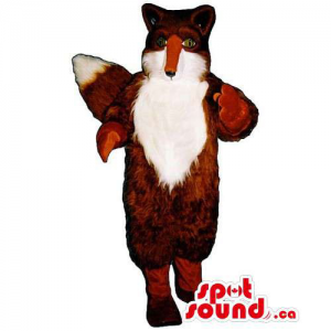 Customised Plush Brown And White Fox Animal Wildlife Mascot