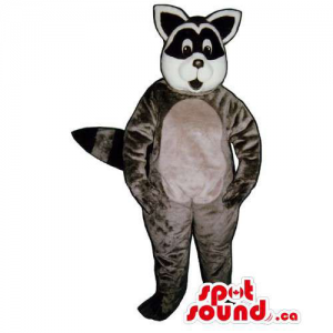 Customised Grey Raccoon Animal Mascot With A Belly For Logos