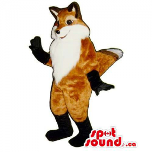 Customised White And Brown Cute Fox Animal Mascot