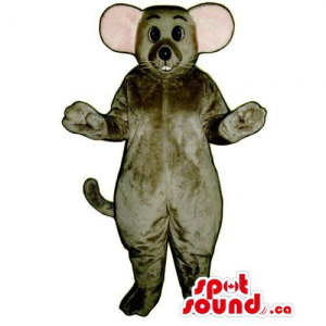 Customised Grey Mouse Animal Mascot With Pink Ears