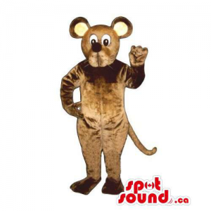 Customised Brown Mouse Animal Mascot With Round Ears