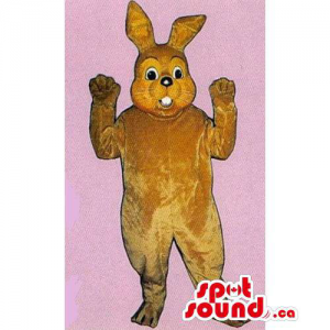 Customised Brown Rabbit Mascot With Showing Teeth