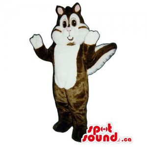 Customised Brown Chipmunk Mascot With A White Face And Paws