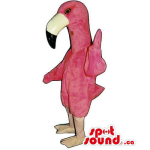 Customised Pink Flamingo Bird Mascot With Large Beak
