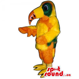 Customised Colourful Orange And Yellow Toucan Bird Mascot