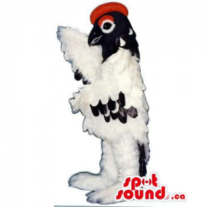 White And Black Bird Mascot...