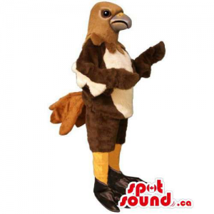 Customised Original Brown And Beige Bird Mascot With Peculiar Tail