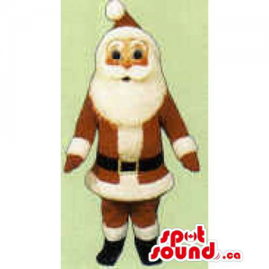 Mascota Papa Noel Personaje De Navidad Con Barba Blanca