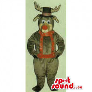 All Brown Reindeer Mascot...