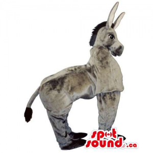 Customised Grey Donkey Mascot With Standing On All-Fours