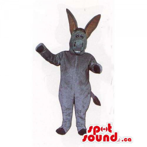 Customised All Grey Plush Donkey Mascot With Really Long Ears