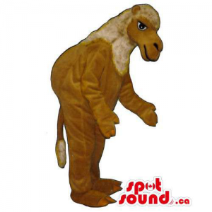 Brown Dromedary African Animal Mascot With A Hump On...