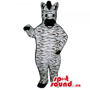 Plush Zebra African Animal Mascot With Black Stripes