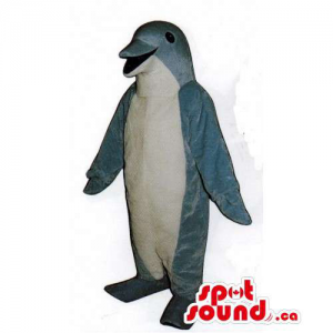 Grey Dolphin Ocean Mascot With A White Belly For Logos