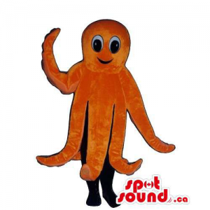 Customised All Orange Plush Octopus Sea Animal Mascot