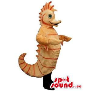 Customised Cute All Orange Plush Seahorse Mascot