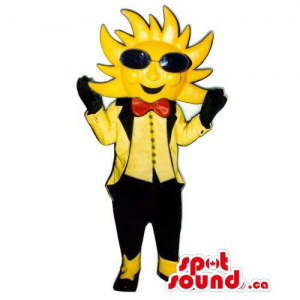 Cool Large Sun Plush SPOTSOUND Mascot Dressed In Sunglasses With Text -  Mascots not classified 