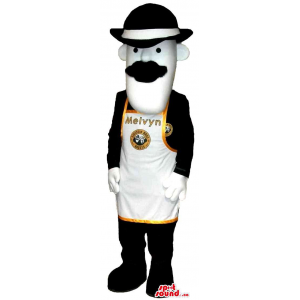 Character Mascot With A Moustache, A Hat And An Apron For Logos