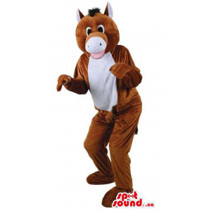 Customised Brown Donkey Plush Mascot With White Belly