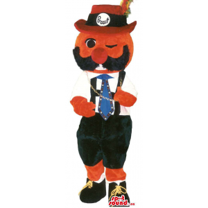 Character Mascot Dressed In Tirol Clothes With A Large Moustache