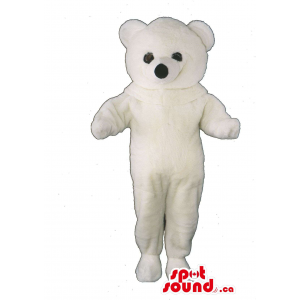 Personalizado Urso polar bonito Mascot Plush Com Pequenas Preto Olhos