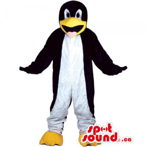 Customised All Penguin Mascot Showing Its Tongue