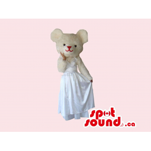 White Bear Girl Mascot...