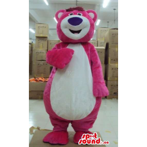 Customised Pink Plush Large Bear Mascot With White Belly