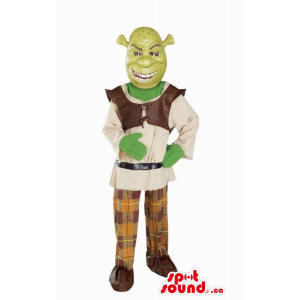 Mascota Personaje De Película Infantil Shrek El Ogro Verde