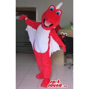 Mascote Dragão vermelho com...