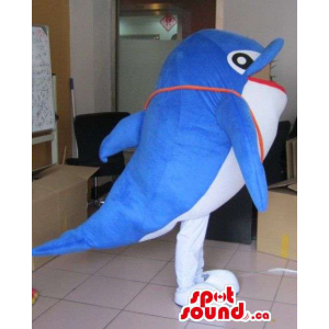 Mascota Delfín Azul Y...