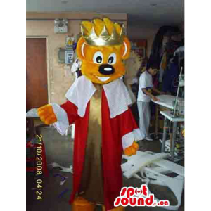 Mascote do urso Com Rei Disguise e Golden Crown Shinny