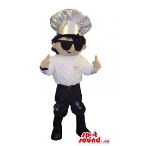 Mascota Personaje Chef O Cocinero Con Gafas De Sol