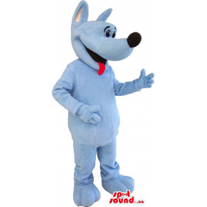 Mascota Perro Azul Un Animal  De Felpa Con Lengua Roja