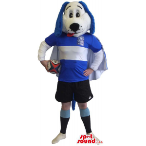 Blue And White Dog Mascot...