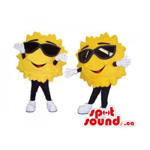 Sun Mascotes Casal amarelo...