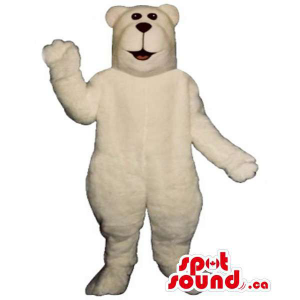 All White Polar Bear Mascot With Squared Head