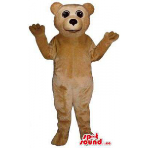 Light Brown Teddy Bear Forest Plush Mascot With Black Eyes