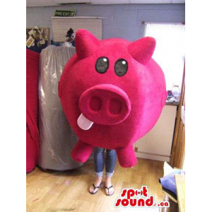 Large Piggy Bank Plush Animal Mascot With A Tongue