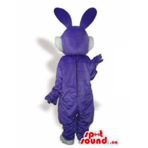 Purple Rabbit Animal Plush Mascot With A White Belly And Face